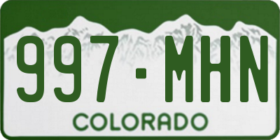CO license plate 997MHN