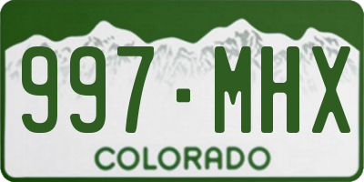 CO license plate 997MHX