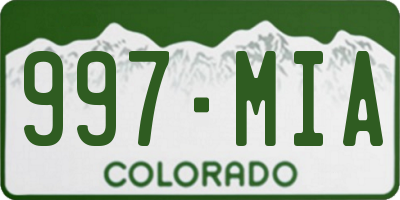 CO license plate 997MIA
