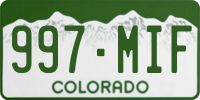 CO license plate 997MIF