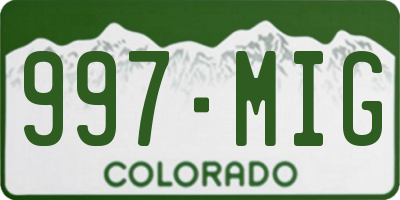 CO license plate 997MIG