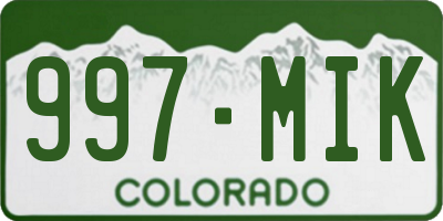 CO license plate 997MIK