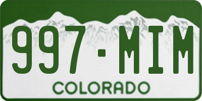 CO license plate 997MIM