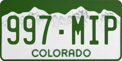 CO license plate 997MIP