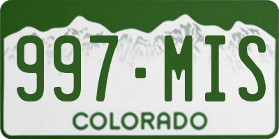 CO license plate 997MIS