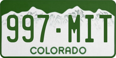 CO license plate 997MIT