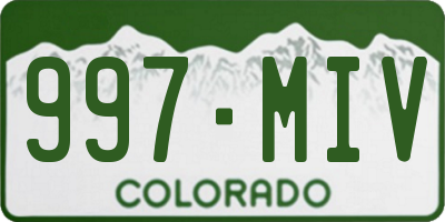 CO license plate 997MIV