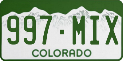 CO license plate 997MIX