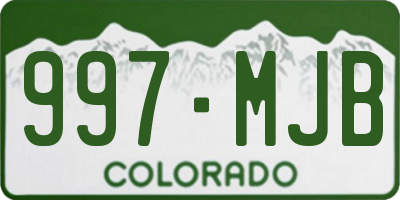 CO license plate 997MJB