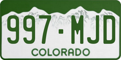 CO license plate 997MJD