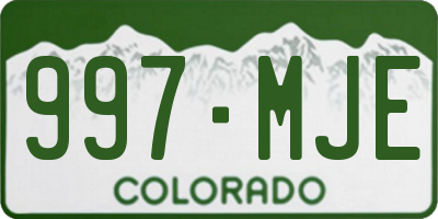 CO license plate 997MJE