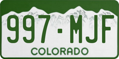CO license plate 997MJF