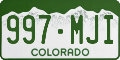 CO license plate 997MJI