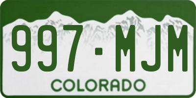 CO license plate 997MJM