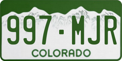 CO license plate 997MJR