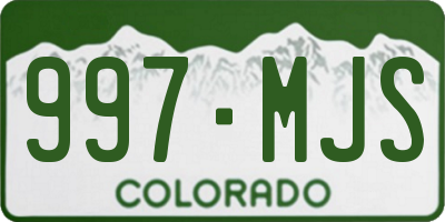 CO license plate 997MJS