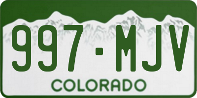 CO license plate 997MJV