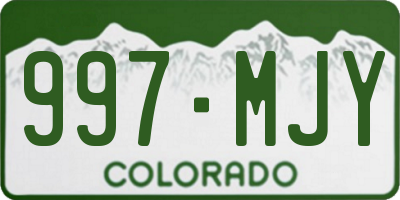 CO license plate 997MJY