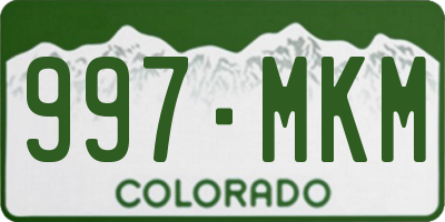 CO license plate 997MKM