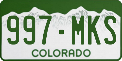 CO license plate 997MKS