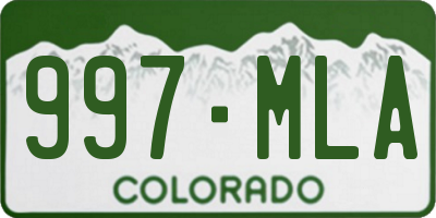 CO license plate 997MLA