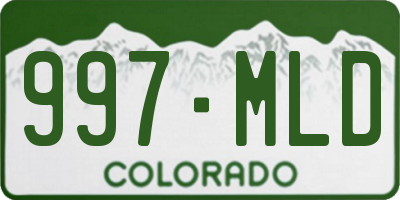 CO license plate 997MLD