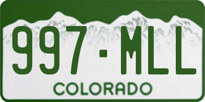 CO license plate 997MLL