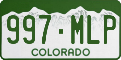 CO license plate 997MLP