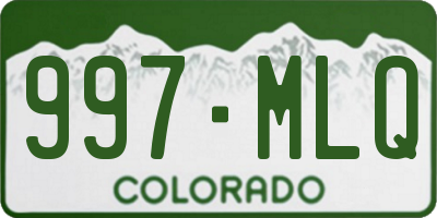 CO license plate 997MLQ