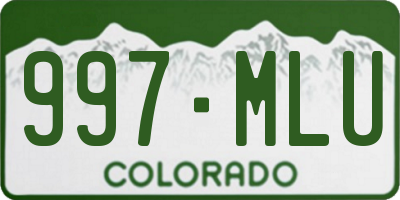 CO license plate 997MLU