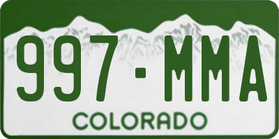 CO license plate 997MMA