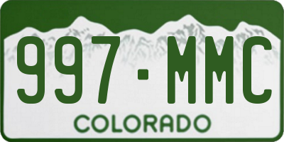 CO license plate 997MMC
