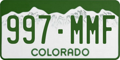 CO license plate 997MMF