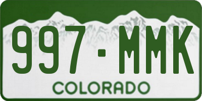 CO license plate 997MMK