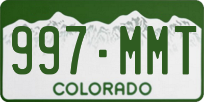 CO license plate 997MMT