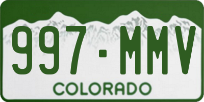 CO license plate 997MMV