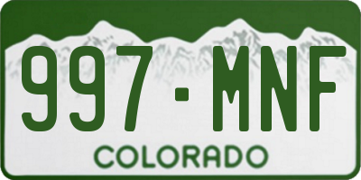 CO license plate 997MNF