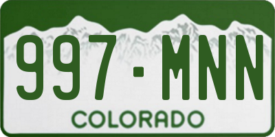 CO license plate 997MNN