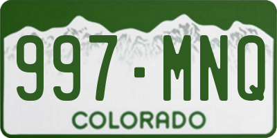 CO license plate 997MNQ