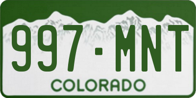 CO license plate 997MNT