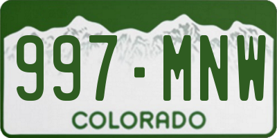 CO license plate 997MNW
