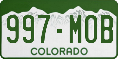 CO license plate 997MOB