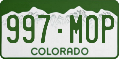 CO license plate 997MOP