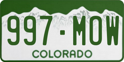 CO license plate 997MOW