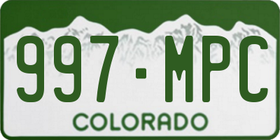 CO license plate 997MPC
