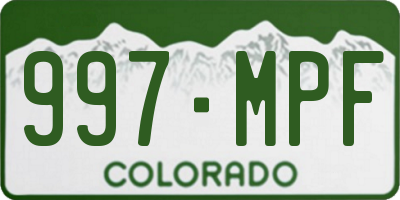 CO license plate 997MPF