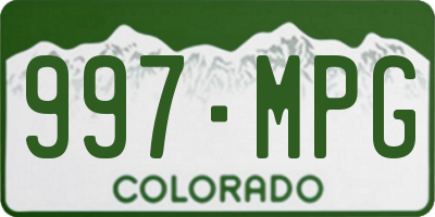CO license plate 997MPG