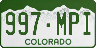 CO license plate 997MPI