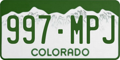 CO license plate 997MPJ