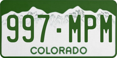 CO license plate 997MPM
